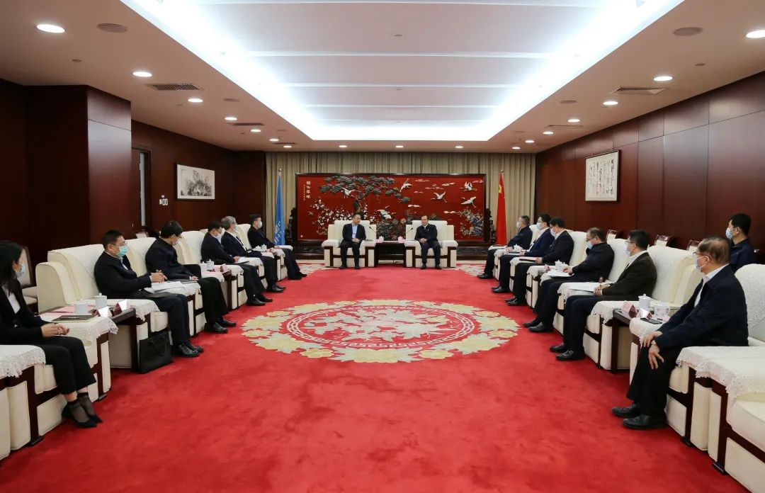 中國(guó)華電董事長(zhǎng)江毅、總經(jīng)理葉向東會(huì)見中國(guó)大唐董事長(zhǎng)鄒磊、總經(jīng)理劉明勝