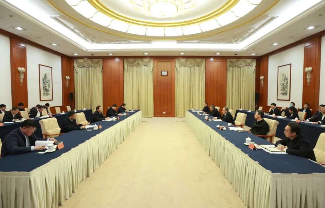 國家電網公司董事長辛保安、總經理張智剛與天津市委書記陳敏爾、市長張工會談